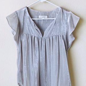 Loft Velvet Split Neck Shell Top